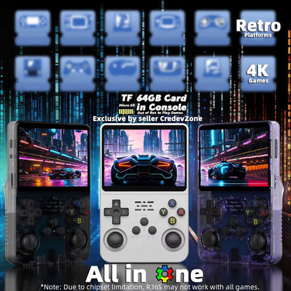 Ark R36S Retro Game Console Handheld Video Arkos 2.0 System 3.5 Inch Single Card Portable Pocket Video Player 64GB 128GB 20000 Games