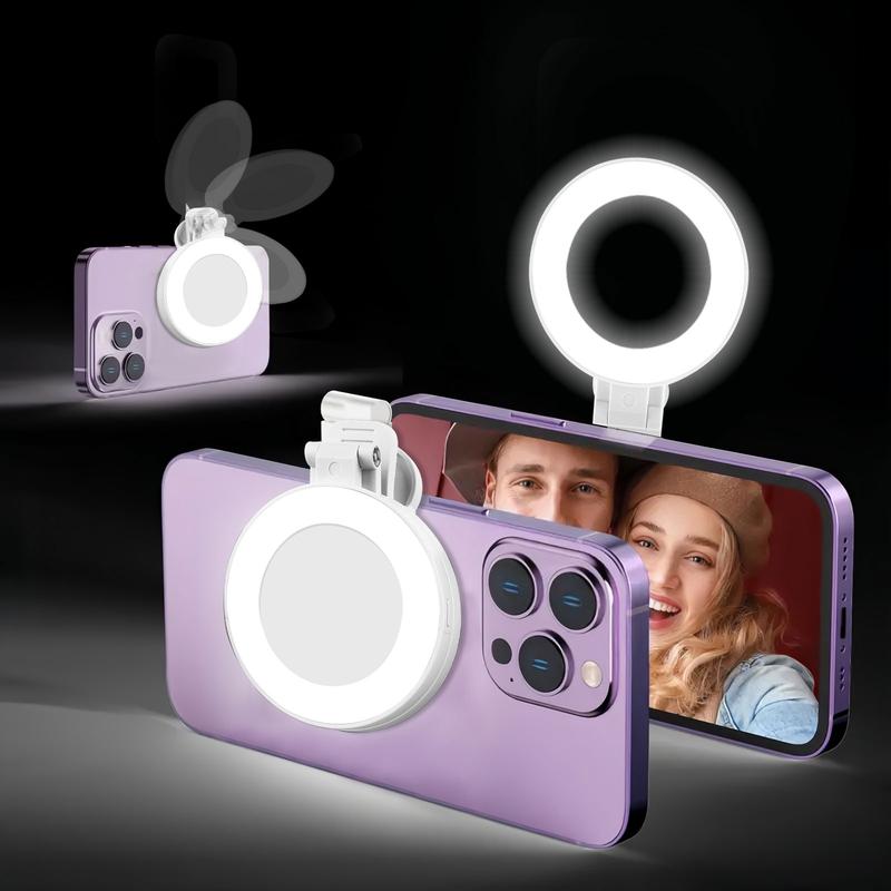 360° LED Ring Light with Mirror & Phone Holder ，3-In-1 Rechargeable Makeup Light for Live Streaming, Video Calls, Selfie (Portable, 3 Color Temperatures, Foldable),Halloween,Halloween Makeup